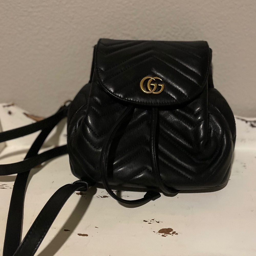 Black Gucci Marmont Mini Backback